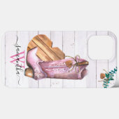 Western Cowboy Boot Monogram Boho Wood Case-Mate iPhone Hülle (Rückseite (Horizontal))