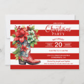 Western Cowboy Boot Red Strip Weihnachtsfeiertag P Einladung (Vorderseite)