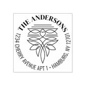 Western Cowboy Boot Stitch Muster Rücksendeadresse Gummistempel (Prägung)