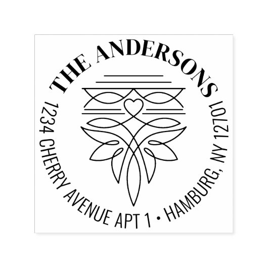 Western Cowboy Boot Stitch Muster Rücksendeadresse Permastempel (Design)