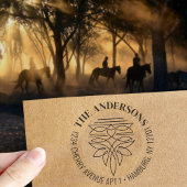 Western Cowboy Boot Stitch Muster Rücksendeadresse Permastempel