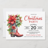 Western Cowboy Boot Weihnachts-Party Einladung (Vorderseite)