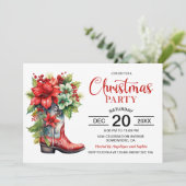 Western Cowboy Boot Weihnachts-Party Einladung (Stehend Vorderseite)