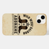 Western Cowboy Boots ADD NAME Sheriff Spurs Saloon Case-Mate iPhone Hülle (Rückseite (Horizontal))
