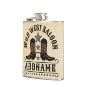 Western Cowboy Boots ADD NAME Sheriff Spurs Saloon Flachmann (Links)
