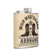 Western Cowboy Boots ADD NAME Sheriff Spurs Saloon Flachmann (Rechts)