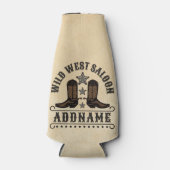 Western Cowboy Boots ADD NAME Sheriff Spurs Saloon Flaschenkühler (Vorderseite)