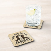 Western Cowboy Boots ADD NAME Sheriff Spurs Saloon Getränkeuntersetzer (Rechte Seite)