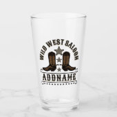 Western Cowboy Boots ADD NAME Sheriff Spurs Saloon Glas (Vorderseite)