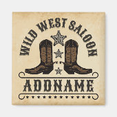 Western Cowboy Boots ADD NAME Sheriff Spurs Saloon Magnet (Vorne)