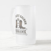 Western Cowboy Boots ADD NAME Sheriff Spurs Saloon Mattglas Bierglas (Vorderseite Links)