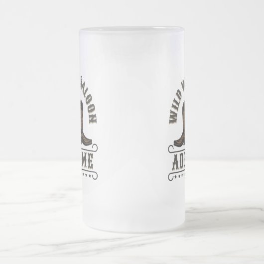 Western Cowboy Boots ADD NAME Sheriff Spurs Saloon Mattglas Bierglas (Mittel)