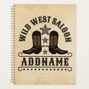 Western Cowboy Boots ADD NAME Sheriff Spurs Saloon Planer