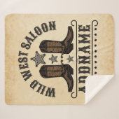 Western Cowboy Boots ADD NAME Sheriff Spurs Saloon Sherpadecke (Vorderseite (Horizontal))