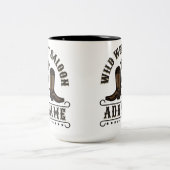 Western Cowboy Boots ADD NAME Sheriff Spurs Saloon Zweifarbige Tasse (Mittel)