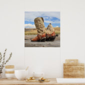 Western Cowboy Boots and Spurs Print Poster (Küche)