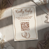 Western Cowboy Boots Barn Wedding Website QR Code RSVP Karte