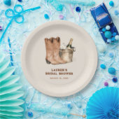 Western Cowboy Boots & Bubbly Brautparty Pappteller (Party)