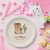 Western Cowboy Boots & Bubbly Brautparty Pappteller (Party)