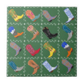 Western Cowboy Boots Ceramic Tile Decor Fliese (Vorderseite)