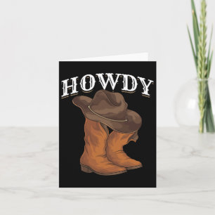 Western Cowboy Boots Cowboy Hat Howdy Cowboy Karte