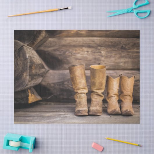 Western Cowboy Boots Dekoupage Tissue Paper Seidenpapier (Basteln)