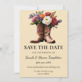 Western Cowboy Boots Flora Elegante Landfarm Save The Date (Vorderseite)