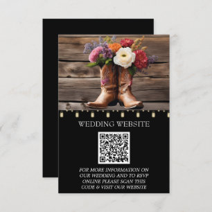 Western Cowboy Boots Floral Elegant Mason Jar Begleitkarte