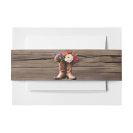 Western Cowboy Boots Floral Elegant Mason Jar Einladungsbanderole