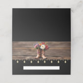 Western Cowboy Boots Floral Elegant Mason Jar Platzkarte (Außenseite Aufgefaltet)