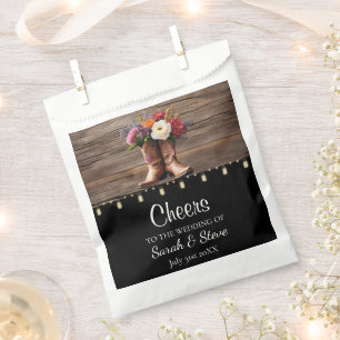 Western Cowboy Boots Floral Elegante Hochzeit Geschenktütchen