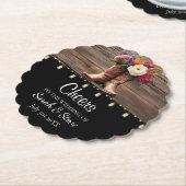 Western Cowboy Boots Floral Elegante Hochzeit Untersetzer (angewinkelt)