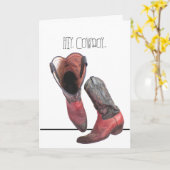 Western Cowboy Boots Geburtstag Karte (Gelbe Blume)