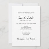 Western Cowboy Boots Gedenkfeier zum Tode Einladung (Rückseite)