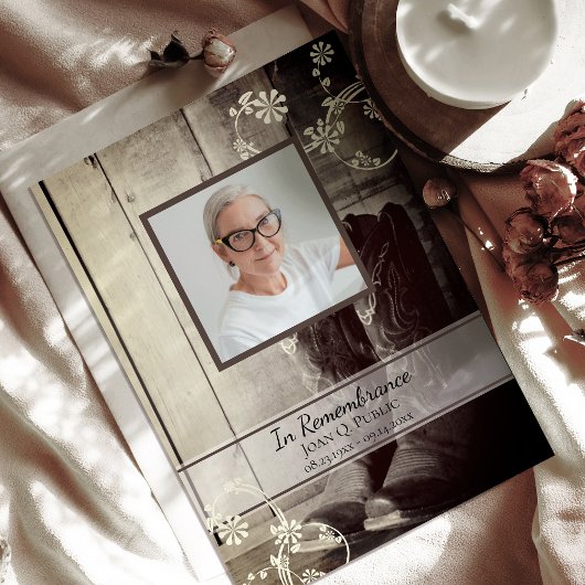 Western Cowboy Boots Gedenkfeier zum Tode Einladung