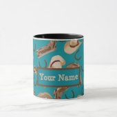 Western Cowboy Boots Hats Aquamariner Name Persona Tasse (Zentrum)