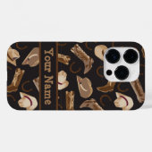 Western Cowboy Boots Hats Black Brown Name Case-Mate iPhone Hülle (Rückseite (Horizontal))