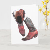 Western Cowboy Boots Karte (Gelbe Blume)