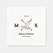 Western Cowboy Boots Monogram Boho Country Wedding Serviette (Vorderseite)