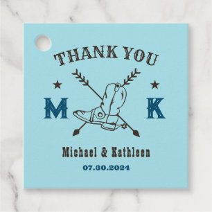 Western Cowboy Boots Monogram Country Wedding Geschenkanhänger
