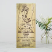 Western Cowboy Boots Probe Dinner Einladungen (Stehend Vorderseite)