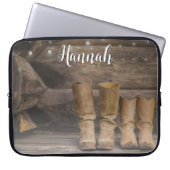 Western Cowboy Boots Rustic Barn Monogram Laptopschutzhülle (Vorderseite)
