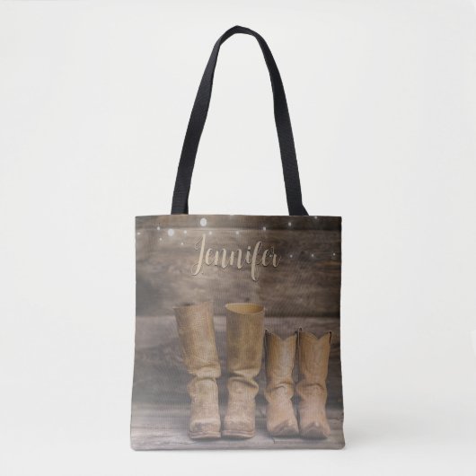 Western Cowboy Boots Rustic Barn Monogram Tasche (Vorderseite)