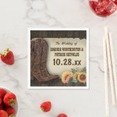 Western Cowboy Boots Sonnenblume Hochzeit Napkins Serviette (Beispiel)