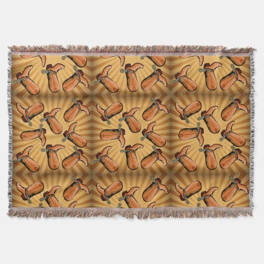 Western Cowboy Boots Throw Blanket Decke (Vorderseite)