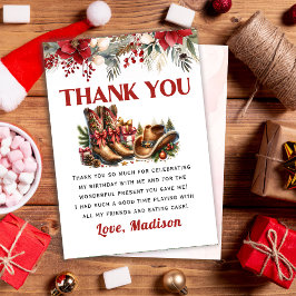 Western Cowboy Boots Weihnachts-Dankeschön-Karte Dankeskarte