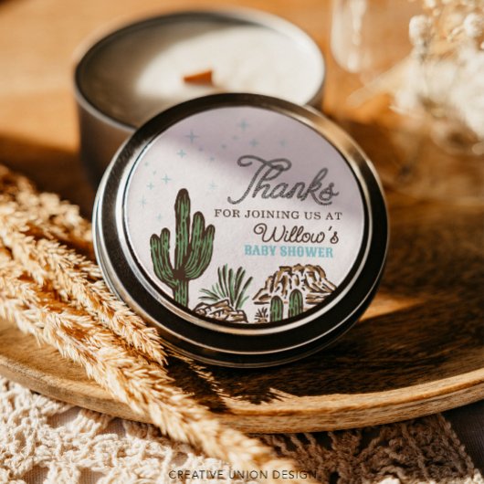 Western Cowboy Boy Baby Dusche Gefallen Runder Aufkleber