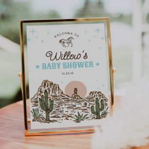 Western Cowboy Boy Babydusche Begrüßungszeichen