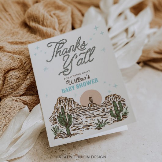 Western Cowboy Boy Babydusche Danke, Karten