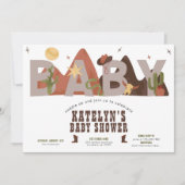 Western Cowboy Boy Babydusche Einladung (Vorderseite)
